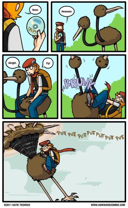 Funny Pokemon Doduo Flying Fandom Comics, Awkward Zombie, Pokemon Stuff, Pokemon Comics, Pokemon Memes, Pokemon Funny, Memes Br, Pokemon Games, Izu