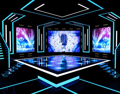 Check out new work on my @Behance portfolio: "Music TV Show" http://be.net/gallery/64101495/Music-TV-Show Cool Stage Design, 3d Stage Design, Bühnen Design, Plateau Tv, Stage Lighting Design, Tipografi 3d, Concert Stage Design, Tv Set Design, Nightclub Design