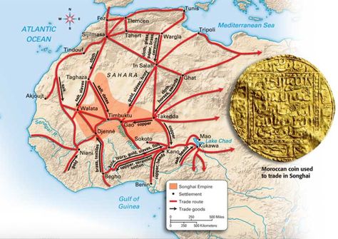 Songhai Empire Trade Routes Cc Timeline, Ghana Empire, Songhai Empire, African Empires, Lake Chad, History Worksheets, Mystery Of History, Egyptian History, Africa Map