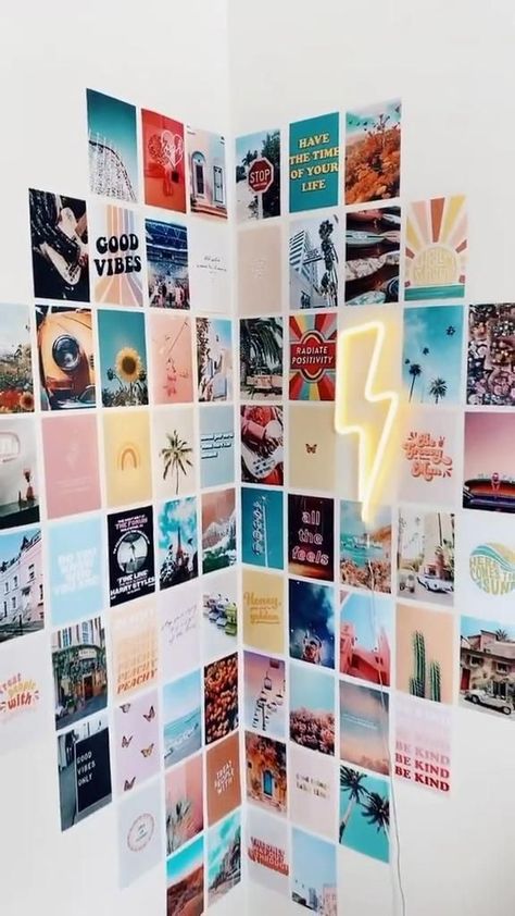 [CommissionsEarned] Diy Wall Collage! [Video] | Diy Wall Collage, Picture Wall Bedroom, Retro Room #bedroomwallartideasaesthetic Diy Wall Collage, Photo Walls Bedroom, Photowall Ideas, Picture Wall Bedroom, Zimmer Diy, Hiasan Bilik Tidur, Collage Diy, Bedroom Wall Collage, Aesthetic Vsco