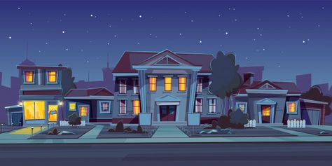 Night background with rental of house Free Vector Episode Interactive Backgrounds, Free Vector Backgrounds, Anime Places, Episode Backgrounds, Cartoon House, Scenery Background, Night Background, House Vector, Cartoon Background