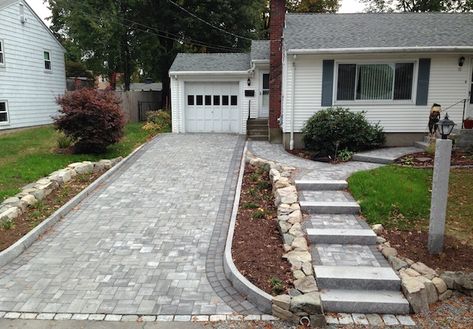 Formal Landscape Design, Driveways Landscaping, Path Landscaping, Terraced Landscape, Formal Landscape, Landscaping Natural, Bluestone Walkway, Back Porch Designs, Stone Garden Paths