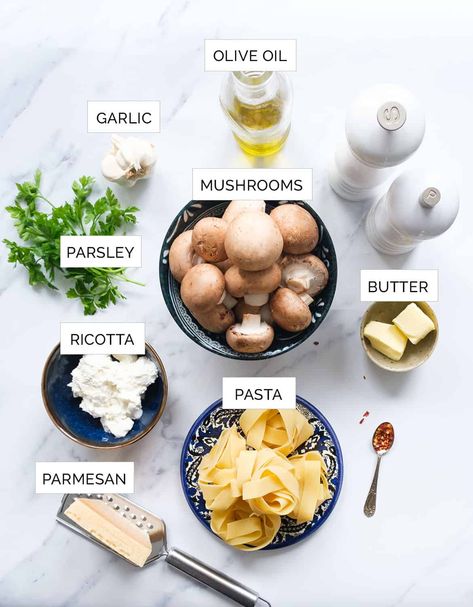 Scrumptious, creamy, and packed with flavor, this mushroom ricotta pasta is sure to please your taste buds and it's ready in less than 20 minutes. #pastarecipes #mushroomrecipes #ricottarecipes Ricotta Mushroom, Cheese Recipes Dinner, Mushroom Ricotta, Ricotta Sauce, Ricotta Cheese Recipes, Pappardelle Pasta, Ricotta Recipes, Ricotta Pasta, Mushroom Pasta