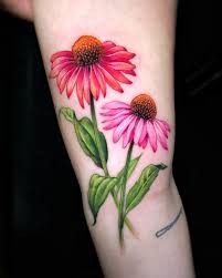 Cone Flower Tattoo, Echinacea Tattoo, Coneflower Tattoo, Inspiration Pics, Daisy Tattoo, Finger Tattoo, Echinacea Purpurea, Nail Tattoo, Flower Tattoo Designs