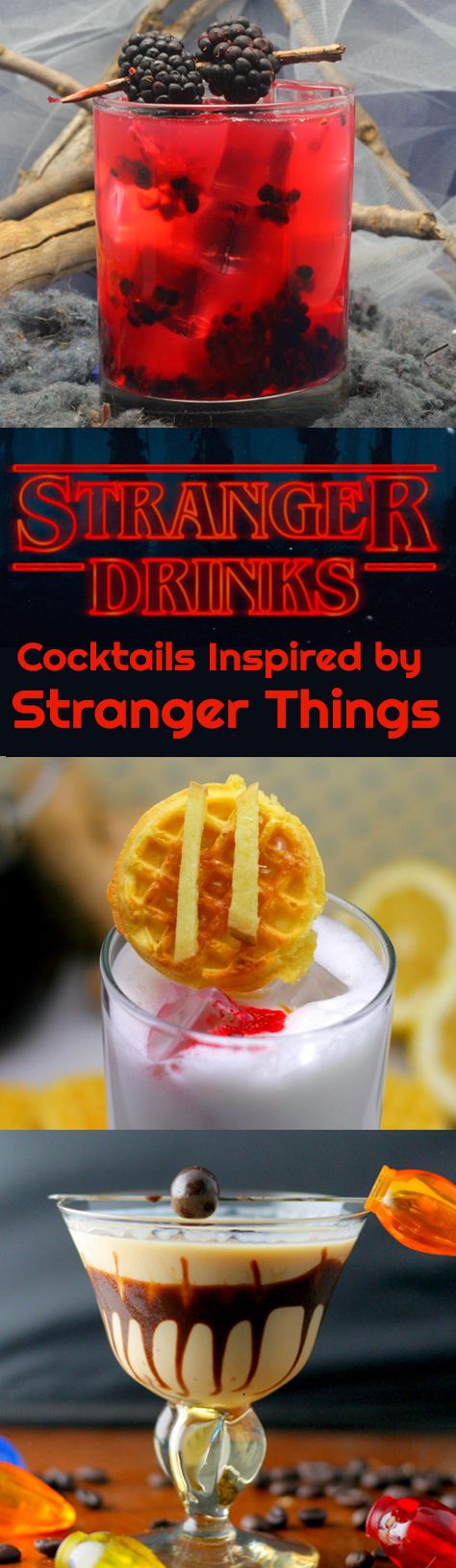 Cocktails inspired by Stranger Things with recipes. Stranger Things Halloween Party, Stranger Things Christmas, They Don't Care, Stranger Things Halloween, Geek Food, Muscle Soreness, Halloween Cocktails, Eleven Stranger Things, Viewing Party