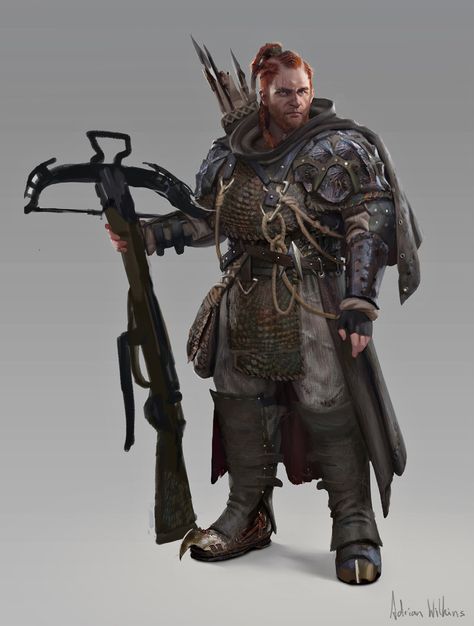 Dragon Hunter Concept Art Dragon Hunters, Dungeons And Dragons Characters, Fantasy Male, Fantasy Armor, Crossbow, Fantasy Warrior, 판타지 아트, Fantasy Rpg, Fantasy Inspiration