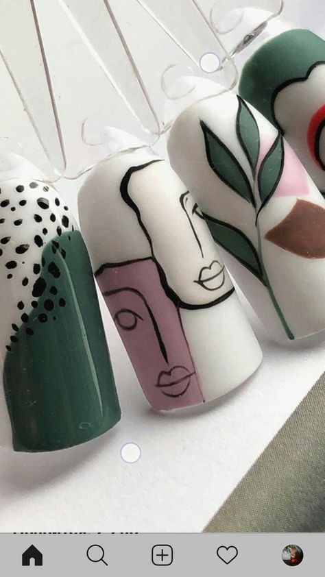 Abstract Nail Art Designs, Nail Art Acrylic Nails, Subtle Nail Art, Nail Design Glitter, Nail Art Acrylic, Nail Drawing, Abstract Nail Art, Nail Art Disney, Nail Art Designs Diy