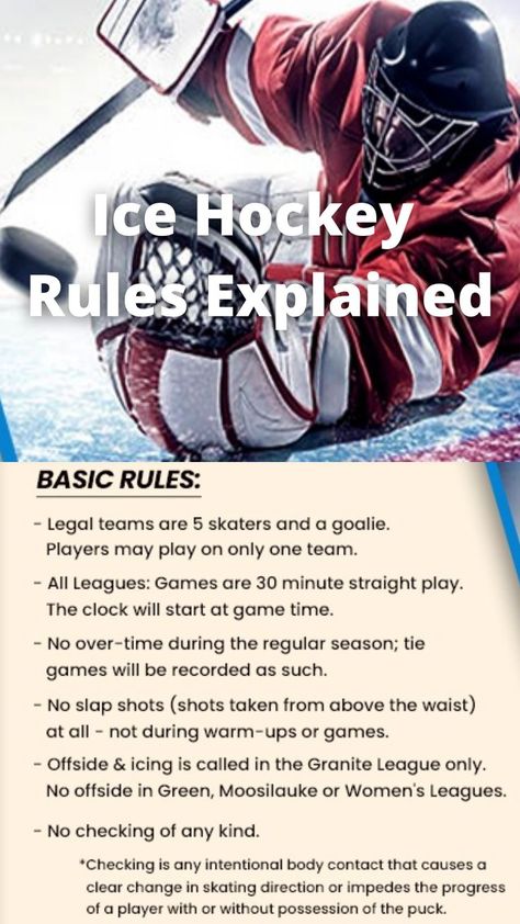 Ice Hockey Rules Ice Hockey Rules, Hockey Rules, Slap Shot, Ice Hockey Players, Hockey Games, Ice Ice Baby, Popular Sports, Game Time, Hockey Players