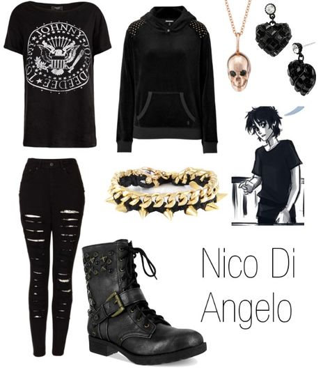 Nico Di Angelo- Inspired Outfit Polyvore <----Hmmmmm...my brother is copying me clothing?? Nico Di Angelo Inspired Outfits, Roman Outfits, Hades Outfit, Pjo Outfits, Cabin Outfits, Princess Items, Cabin Outfit, Ideas For Camping, Percy Jackson Outfits