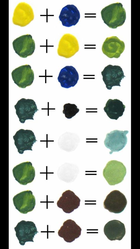 How To Make Different Shades Of Green, How To Make Emerald Green Paint, How To Make Green Paint, Lukisan Ideas, Aquarelle Painting Ideas, 자작나무 그림, Color Mixing Chart Acrylic, Mixing Paint Colors, Color Theory Art