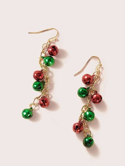 Christmas Bell Chain Drop Earrings | SHEIN USA Bell Earrings, Earrings Shein, Chain Drop Earrings, Christmas Bell, Silver Bells, Christmas Earrings, Christmas Bells, Diy Accessories, You Bag