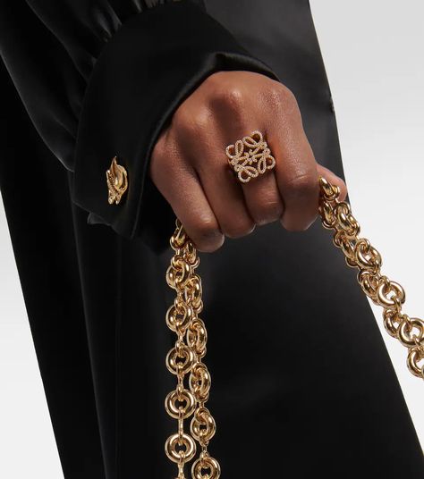 Discover great products at the best prices at Dealmoon. Loewe Anagram crystal-embellished ring. Price:$850.00 at Mytheresa Loewe Jewelry, Loewe Aesthetic, Crystals Ring, Loewe Anagram, 18k Gold Bracelet, 18k Gold Necklace, 18k Gold Earrings, Sterling Silver Drop Earrings, Classy Jewelry