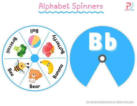 Alphabet Spinners Free Printable Alphabet Spinners Free Printable, Araling Panlipunan Subject Design, Printable Alphabet Spinners, Letter Writing Kindergarten, Germ Crafts, Cool Alphabet, Writing Kindergarten, Alphabet Letter Crafts, Alphabet Worksheets Kindergarten