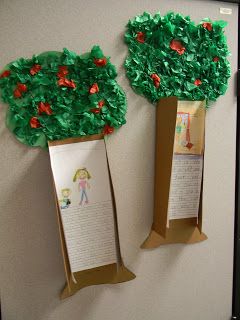 Read the class the book "The Giving Tree" & then do this craft with them. Bee Kindergarten, Apple Week, Apple Crafts, Fall Themes, Apple Unit, Giving Tree, Apple Activities, Tree Study, The Giving Tree