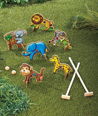 Thinking of converting my crochet set into this! Jungle Themed Games, Animal Party Ideas, Backyard Toys, Safari Kids, Party Backyard, Backyard Picnic, Zoo Party, Outdoor Game, Safari Jungle