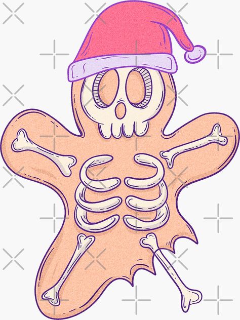 Gingerbread Man Drawing, Xmas Windows, Sims Funny, Skeleton Sticker, Skeleton Tattoos, Clothing Logo, Christmas Gingerbread, Anime Music, Skull Art