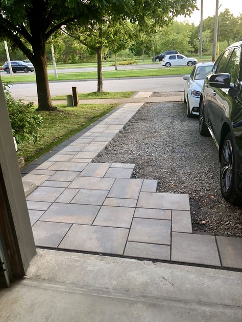 Pavers To Extend Driveway, Driveway Pavers Extension, Front Walkway Landscaping, Driveway Pavers, Walkway Landscaping, Cottage Plans, Paving Design, Patio Pavers, Front Walkway