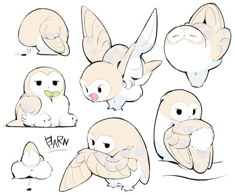 Owl Sketch, Animation Character, Owls Drawing, Cute Animal Drawings Kawaii, Character Sheet, Bird Drawings, Cute Little Drawings, Cute Birds, Cute Animal Drawings