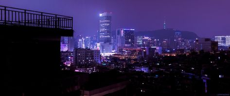 Liam Wong on Twitter: "Midnight in Seoul… " Purple Aesthetic Twitter Banner, Purple Cover Photo, Black And Purple Twitter Header, Purple Banner, Purple Aesthetic Notion Header, Purple City Aesthetic Wallpaper Pc, Purple City Desktop Wallpaper, Purple City, Header Tumblr