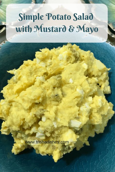 Simple Potato Salad Recipe with Mustard and Mayo | Trisha Dishes Recipe With Mustard, Simple Potato Salad, Mustard Potato Salad, Potato Salad Mustard, Potato Salad Dressing, Southern Comfort Food, Easy Potato Salad, Potato Salad Recipe, Comfort Food Southern