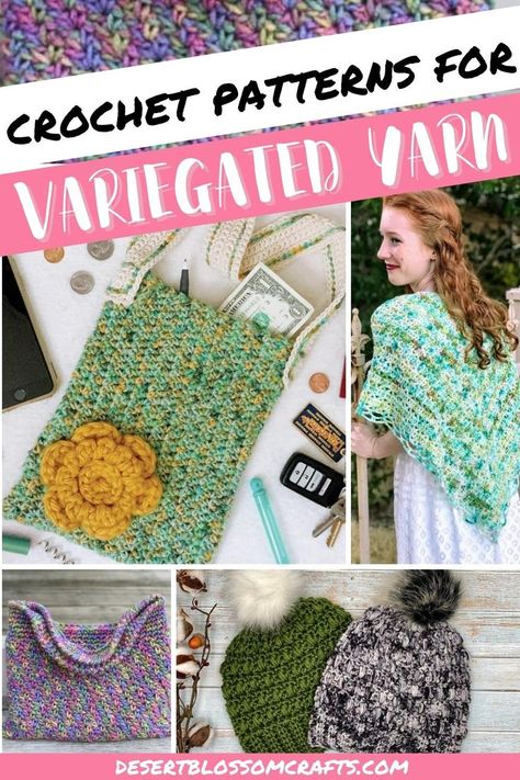 variegated yarn crochet patterns Variegated Yarn Shawl Pattern, Crochet Patterns Variegated Yarn, Variegated Yarn Crochet Ideas, Crochet Projects With Variegated Yarn, Crochet Shawl Variegated Yarn, Variegated Yarn Amigurumi, Verigated Yarn Crochet Patterns Blanket Free, Self Striping Yarn Patterns Crochet Free, Crochet With Variegated Yarn