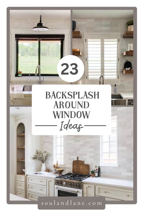 Transform the area around your kitchen window into a stunning focal point with these sensational backsplash ideas. Explore how to use tiles, from classic subway to eclectic patterned designs, to frame your window and enhance natural light. Discover tips for selecting materials and colors that complement the outdoor view and interior decor, creating a seamless transition between inside and outside. Learn how to extend your backsplash around the window for a cohesive look that adds depth and inter Backsplash Kitchen With Window, Kitchen Tiles Backsplash Around Window, Kitchen Backsplash Window Wall, Classic Kitchen Backsplash Tile, Off Center Kitchen Window, Kitchen Window With Cabinets, Kitchen Sink Window Wall, Kitchen Backsplash Ideas Around Windows, Tile Backsplash Kitchen Window