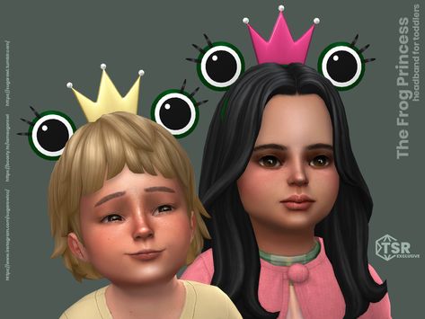 Frog Headband, The Frog Princess, Frog Princess, Tumblr Sims 4, Sims 4 Downloads, Toddler Accessories, Cute Frog, Kids Create, Sims4 Cc