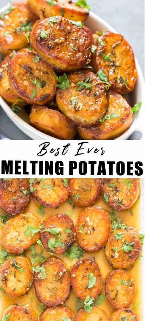 Melting Potatoes Recipe, Melting Potatoes, Potatoes Recipes, Salad Pasta, Deilig Mat, Potato Dishes, Drink Recipe, Garlic Sauce, Easy Food