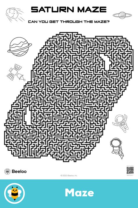 Advanced space-themed maze for kids ages 9 and up Space Printables, Maze For Kids, Crafts And Activities For Kids, Mazes For Kids, Space Activities, Printable Crafts, Space Theme, Printable Activities, Worksheets For Kids