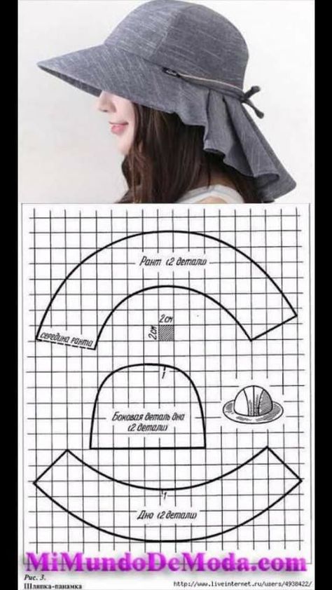 Pola Topi, Sewing Hats, Hat Patterns To Sew, Sew Ins, Denim Crafts, Diy Hat, Doll Hat, Diy Sewing Pattern, Sewing Lessons