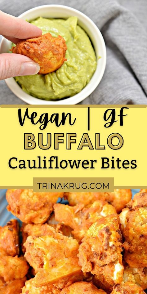 Vegan Gluten Free Buffalo Cauliflower Bites | These vegan buffalo cauliflower bites are easy to make and packed with awesome flavor! They’re great for a quick snack or a crowd-pleasing appetizer on game day. Gluten Free Buffalo Cauliflower, Vegan Buffalo Cauliflower, Buffalo Cauliflower Bites, Crowd Pleasing Appetizers, Vegan Cauliflower, Buffalo Cauliflower, Cauliflower Bites, Quick Snack, Vegan Gluten Free Recipes