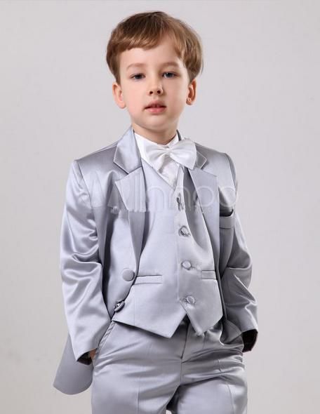 Party Outfit Formal, Silver Satin Dress, Boys Formal Wear, Boys Tuxedo, Wedding Ring Bearer, Wedding Tuxedo, Business Jacket, Custom Made Suits