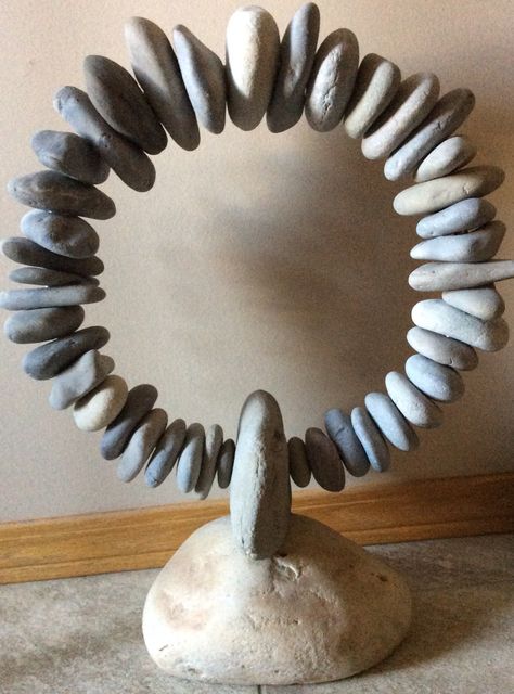 River Rock Sculpture, Dog Yard Forge and Metalworks River Rock Sculpture, River Rocks Crafts, Rock Art Sculptures, Rock Sculpture Diy, Rock Decor Home, Rock Art Ideas River Stones Diy Projects, Rock Art Ideas River Stones, Things To Do With Rocks, River Rock Art