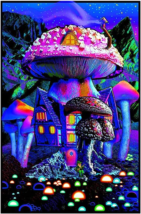 Trippy Posters, Blacklight Posters, Trippy Wall Art, Hippie Posters, Trippy Wall, Blacklight Party, Black Light Posters, Uv Black Light, Day Glow