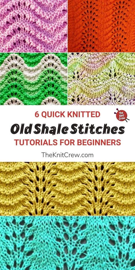 Old Shale Stitch, Old Shale Shawl Knitting Pattern, Old Shale Knitting Pattern, Crochet Shawl Free, Lace Knitting Patterns, Quick Knits, Shawl Knitting Patterns, Learn How To Knit, Shawl Patterns