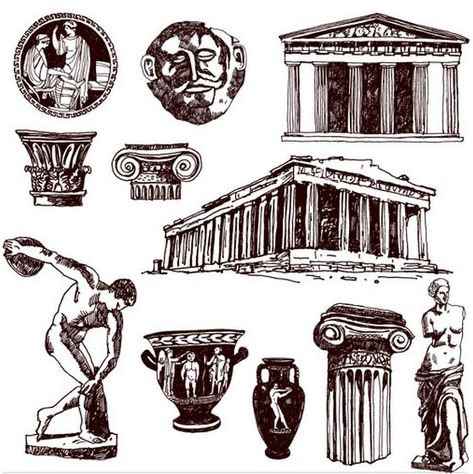 Ancient Greece Illustration, Greek Drawings, Ancient Greece Lessons, Ancient Greece Projects, Ancient Greece Clothing, Ancient Greece Architecture, Ancient Greece For Kids, Ancient Greece Fashion, Greece Illustration