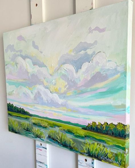 Hestia Painting, C Brooke Ring Paintings, Marsh Land, Mountain Sunset Painting, Marsh Painting, Modern Artwork Abstract, Art Essentials, Come Soon, Diy Artwork