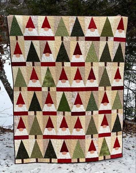 Balsam Gnomes Quilt, Gnome Quilt, Wonky Star, Tree Quilt Pattern, Christmas Quilting Projects, Patchwork Projects, Christmas Quilt Blocks, Christmas Tree Quilt, Christmas Quilting