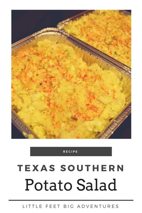 Texas southern potato salad recipe. Perfect for summer BBQs and to feed large groups of people. Potato Salad For A Crowd, Texas Potatoes, Southern Potato Salad Recipe, Parmesan Shortbread, Southern Salad, Salad For A Crowd, Carrot Plush, Southern Potato Salad, Graduation Food