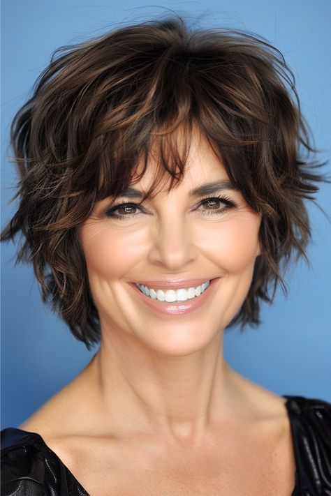 Short Layered Choppy Shag Hairstyle for Women Over 50. Shaggy Short Hair, Short Shag Hairstyles, Layered Haircuts For Medium Hair, Chin Length Hair, Hairstyles For Women Over 50, Shag Hairstyles, Short Layered, Short Hair Trends, Short Layered Haircuts