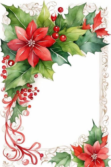 Christmas Card Images, Christmas Window Painting, Christmas Border, Christmas Card Art, Merry Christmas Happy Holidays, Christmas Stationery, Card Toppers, Beautiful Handmade Cards, Christmas Frames