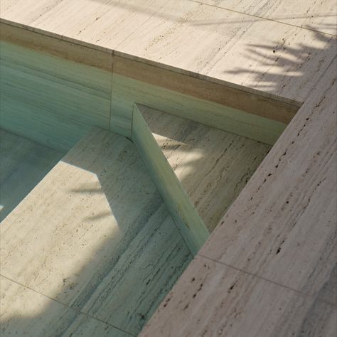 Luxury Poolside, Silver Travertine, Travertine Pool, Mediterranean Interior, Pool Landscape Design, Luxury Pools, Resort Design, The Local Project, Pool Design