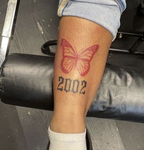 2002 Leg Tattoo, 2002 Tattoo, Black Girls With Tattoos, Cute Tattoos For Women, Leg Tattoo, Leg Tattoos, Cute Tattoos, Fish Tattoos, Girl Tattoos