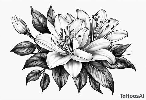 Honeysuckle flower tattoo idea Honeysuckle Flower Tattoo, June Birth Flower Tattoo Honeysuckle, Honeysuckle Tattoo, Dream Catcher Tattoo Design, June Birth Flower, Honey Suckle, Full Tattoo, Editing Resources, Dream Catcher Tattoo