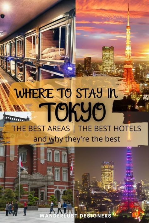 Where to stay in Tokyo for your first trip? Here's the answer! Best areas to stay in Tokyo and the best hotels in those areas, from budget to extra-luxury. Plus, interesting accommodation in Tokyo! | Where to stay in Tokyo Japan | Where to stay in Tokyo first time | where to stay in Tokyo with kids | Tokyo where to stay Travelling Japan, Hotels In Tokyo Japan, Hotels In Tokyo, Tokyo With Kids, Japan Holiday, Japan Hotel, Japan Holidays, Japan Destinations, Tokyo Hotel