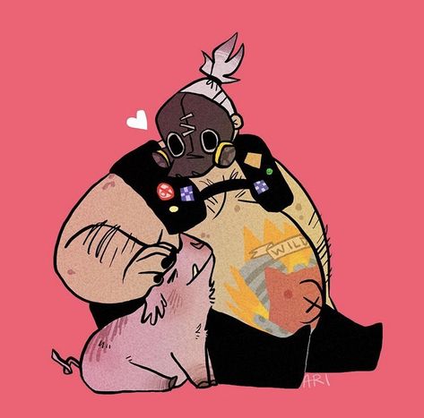 Roadhog Overwatch, Road Hog, Junkrat And Roadhog, Anime Monsters, Overwatch Fan Art, Ball Run, Witch Academia, Overwatch 2, Black Butler Anime