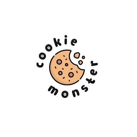 Brown Cute Cookie Monster Business Logo fashionlogo #logomaking Cookies Business Name Ideas, Cookie Sticker Design, Cookie Names For Business, Cookies Logo Ideas, Cookie Business Names, Cookie Logo Design Ideas, Cookies Logo Design, Cute Cookie Monster, Cookies Drawing