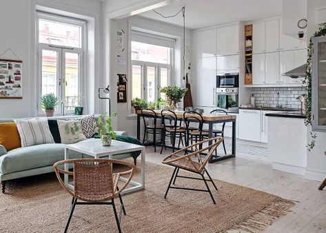 Small Open Plan Kitchens, Open Space Living Room, Open Plan Apartment, Living Room And Kitchen Design, Open Plan Living And Dining, Open Plan Kitchen Dining Living, Open Kitchen And Living Room, Open Plan Kitchen Dining, Open Plan Kitchen Living Room