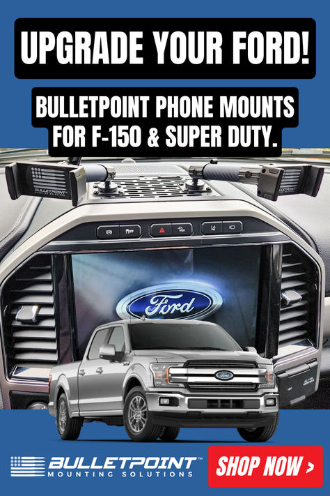 Bulletpoint Mounting Solutions RubiGrid dash mounts and phone holders for Ford F-150 and Ford Super Duty. Concept Truck, Tattoo Beach, Tacoma Accessories, Car Interior Upholstery, Ford Super Duty Trucks, Tv Lift Cabinet, Ford Interior, Ford Trucks F150, 2015 Ford F150