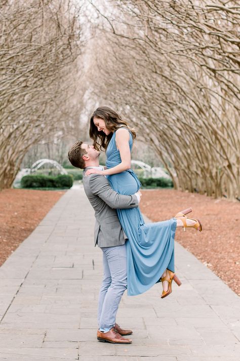 Engagement Shoot Winter, Couple Holding Each Other, Photos In Field, Dallas Arboretum Photoshoot, Dallas Arboretum Engagement Photos, Romantic Picture, Engagement Photos Dallas Arboretum, Holding Each Other, Dallas Engagement Photos